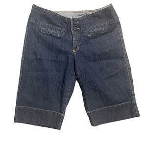 Madison Shorts Women Sz 6 Denim Blue Jean Bermuda Walking‎ Jorts Classic Stretch